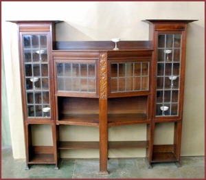 Large Liberty & Co Carved Mahogany display cabinet